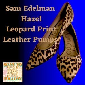 𝅺SAM EDELMAN HAZEL CHEETAH PRINT LEATHER POINTED TOE PUMPS
